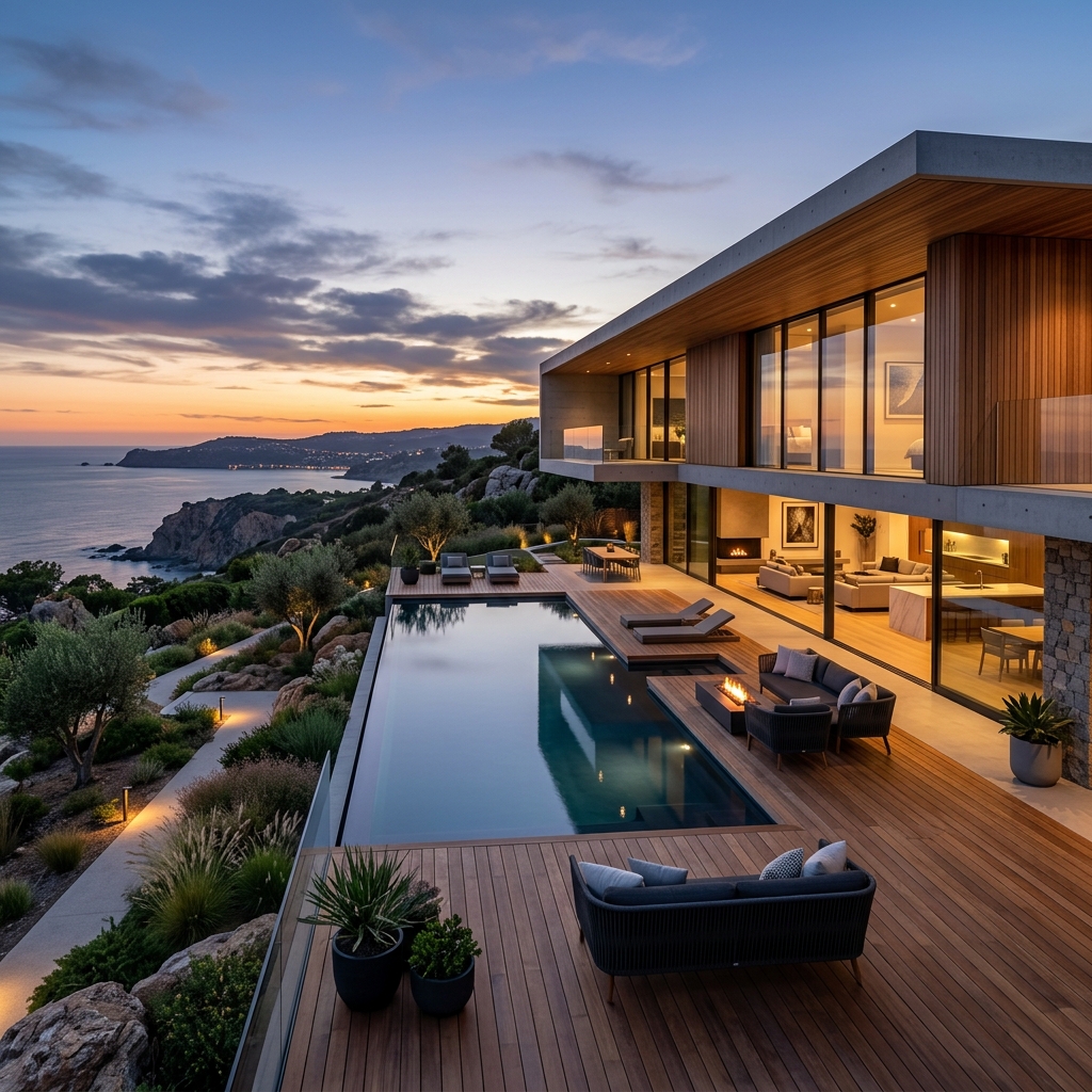 Modern villa side profile